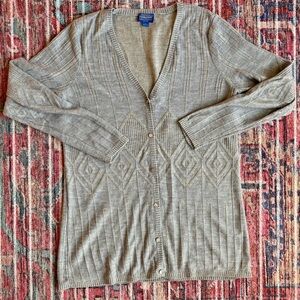 Pendleton Women’s Large Merino Wool Metallic Cardigan